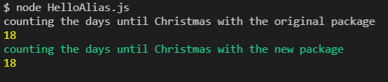 program running with npm alias in place