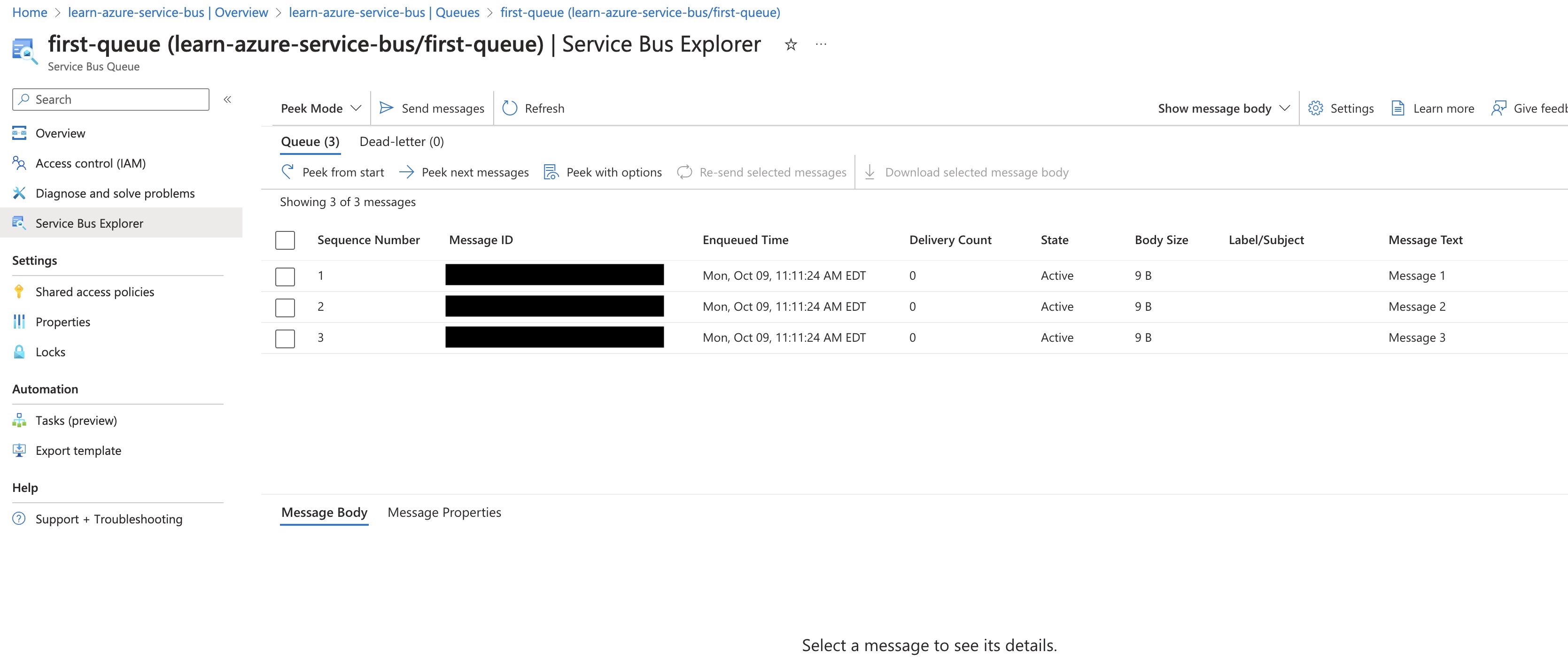 Azure Service Bus Message 2