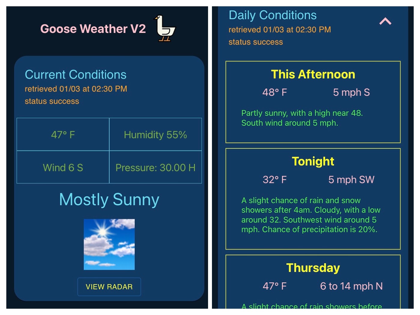 goose weather v2 cards