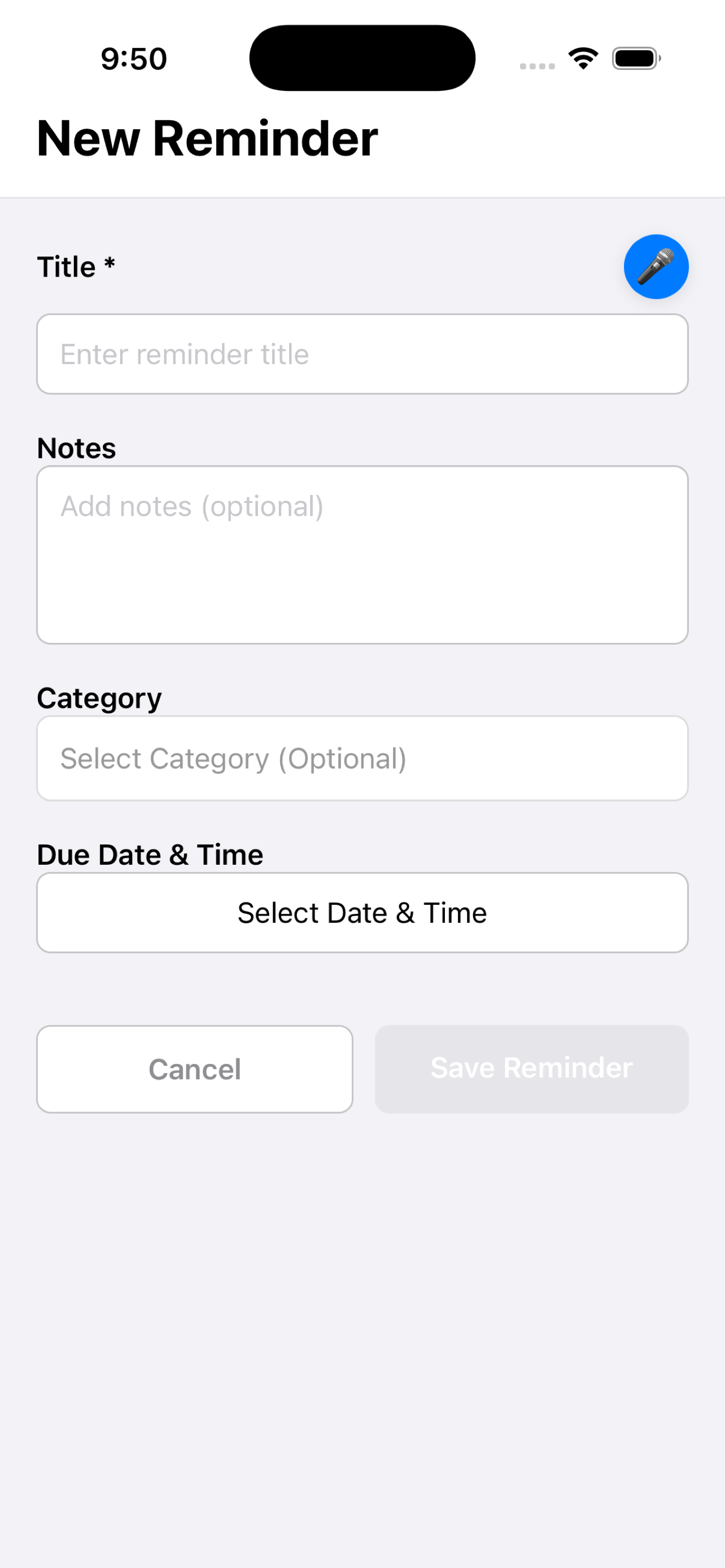 Harvey Reminders screenshot