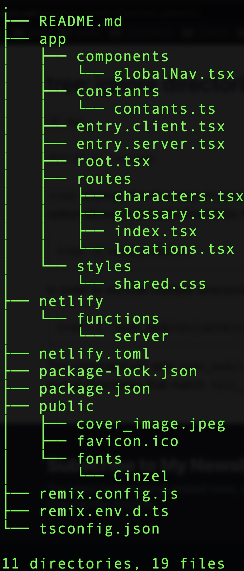 Sample application files listed in the terminal output